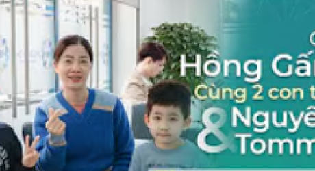 Chị Gấm và 2 con trai